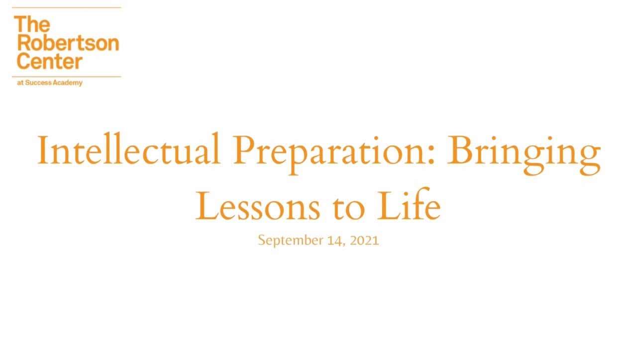 Intellectual Preparation Bringing Lessons to Life Webinar